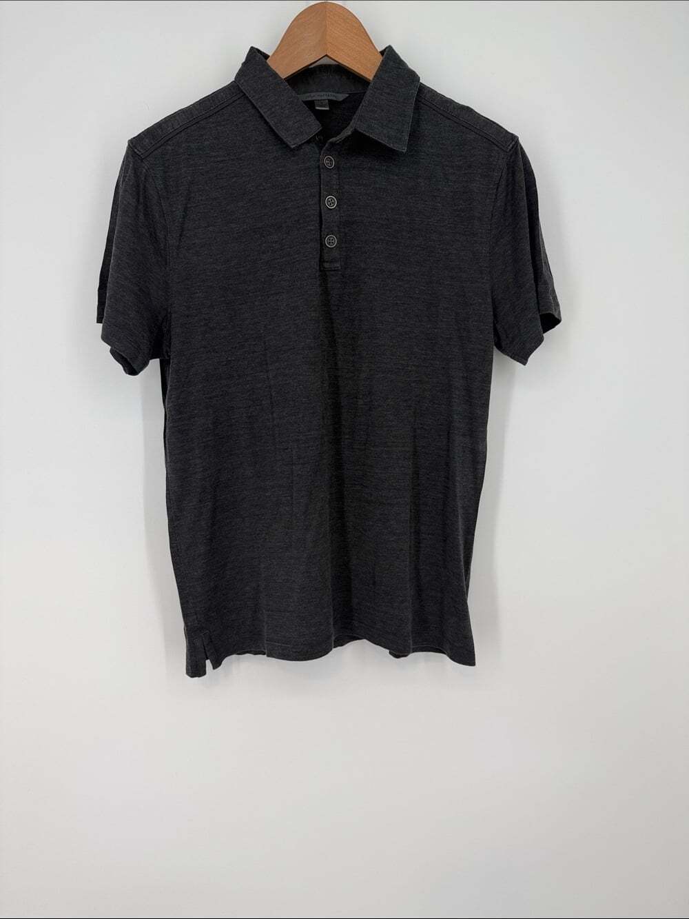 John Varvatos Charcoal Short-Sleeve Polo Size Small